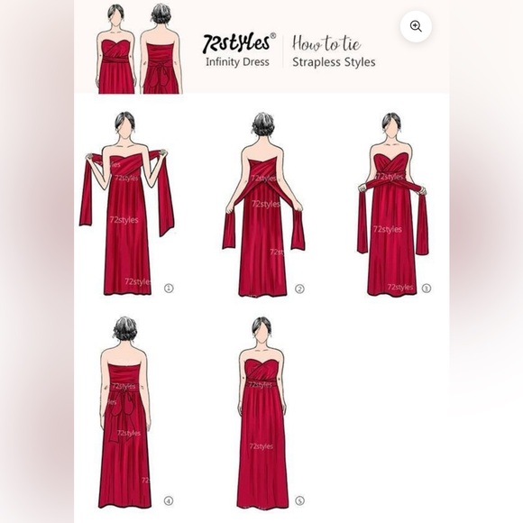 Las Pepas Convertible Infinity Dress Red & Burgundy | Size Small - Picture 11 of 11